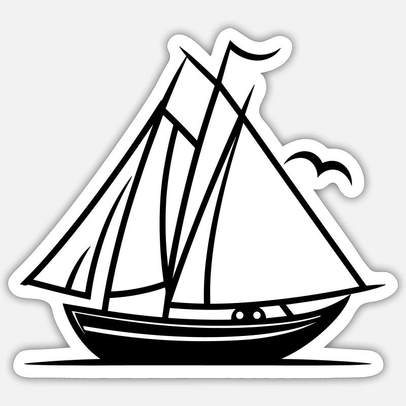 Sailing ship - Sticker size S (10 x 10 cm) - white matte