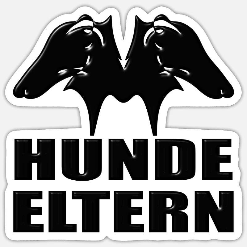 Hunde Eltern - Sticker Größe S (10 x 10 cm) - Mattweiß