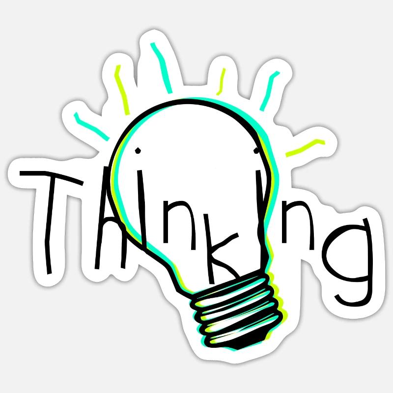 Denken - Sticker Größe S (10 x 10 cm) - Mattweiß