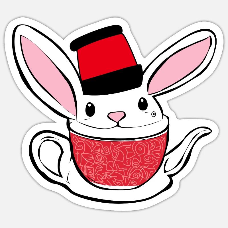 Kaninchen-Becher Sticker Größe S (10 x 10 cm)
