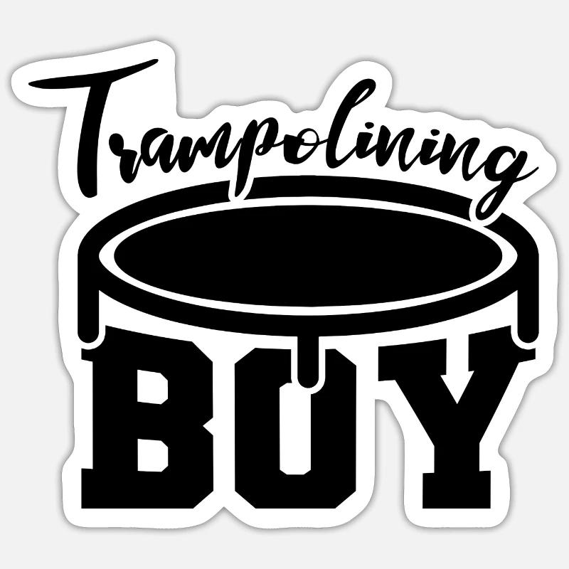 Drôle de pull trampoline - Sticker taille S (10 x 10 cm) - blanc mat