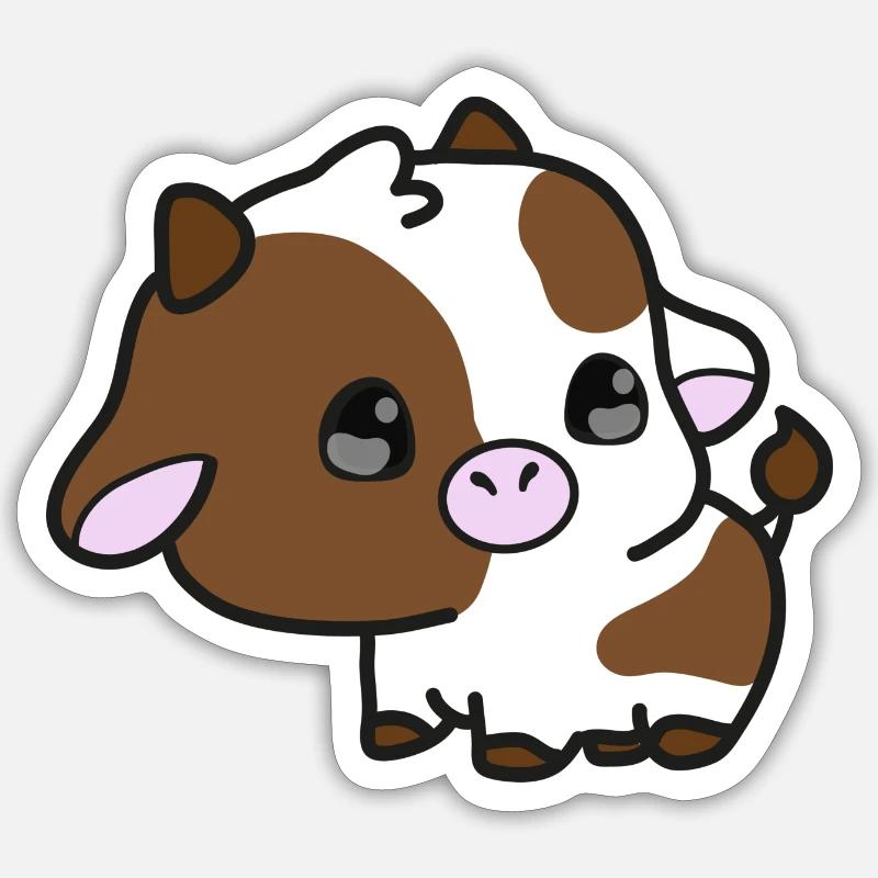 motif vache - Sticker taille S (10 x 10 cm) - blanc mat