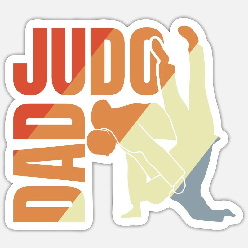 Judo Papa - Sticker Größe S (10 x 10 cm) - Mattweiß