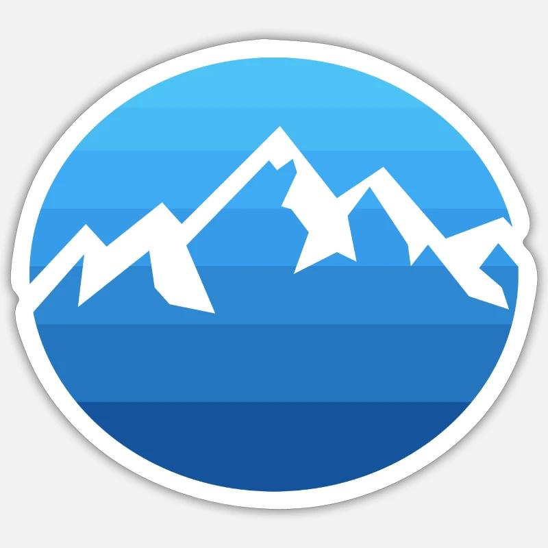 Mountain Mountains Retro - Sticker size S (10 x 10 cm) - white matte
