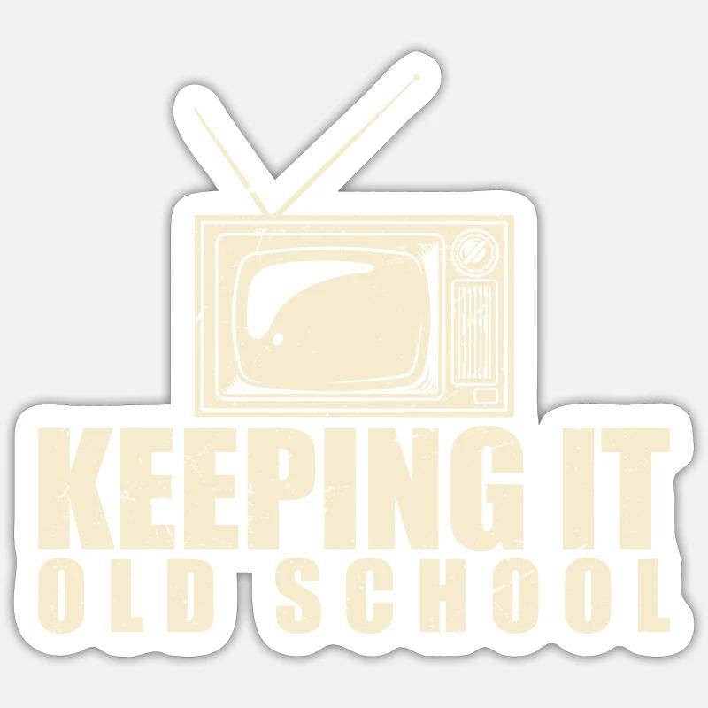 Keeping It Old School - Sticker taille S (10 x 10 cm) - blanc mat