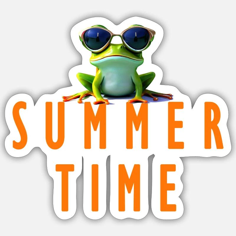 frog summer time Sticker size S (10 x 10 cm)