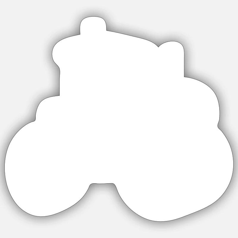 Traktor Bauer Farmer Symbol - Sticker Größe S (10 x 10 cm) - Mattweiß