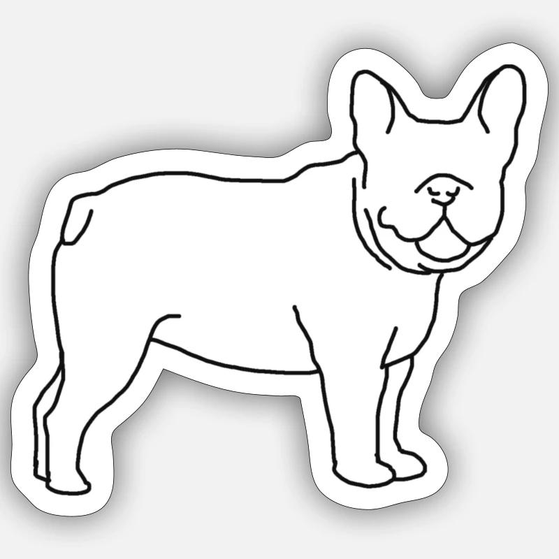 Frenchie - Sticker taille S (10 x 10 cm) - blanc mat
