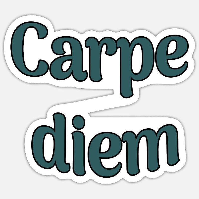Carpe diem - Sticker Größe S (10 x 10 cm) - Mattweiß