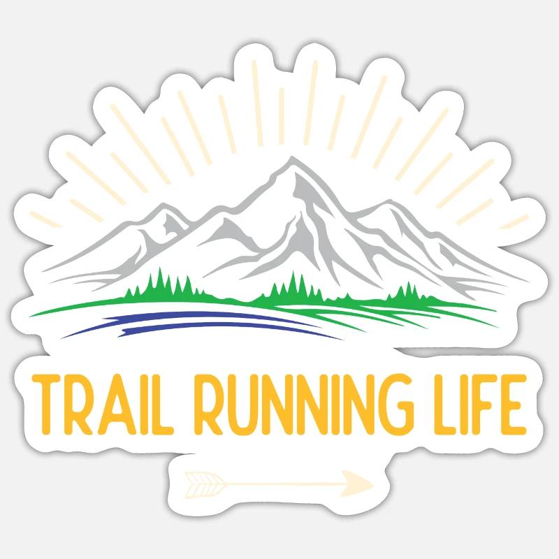 Trailrunning-Leben - Sticker Größe S (10 x 10 cm) - Mattweiß