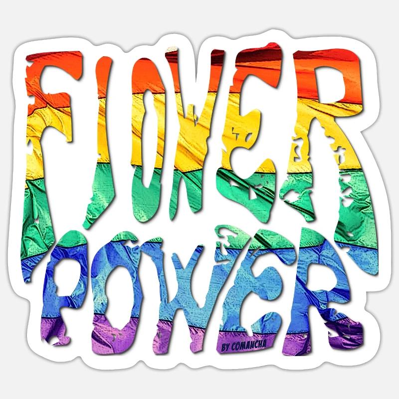 Pouvoir des fleurs - Sticker taille S (10 x 10 cm) - blanc mat