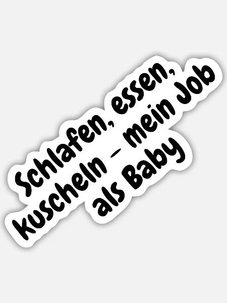 Schlafen Essen Kuscheln Baby - Sticker Größe S (10 x 10 cm) - Mattweiß
