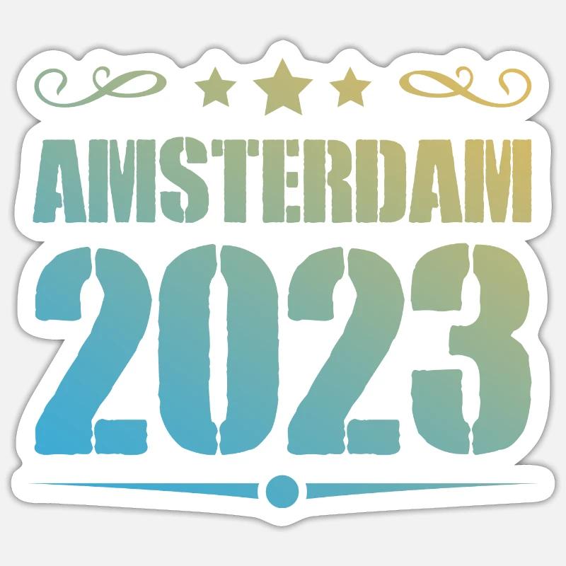 Amsterdam 2023 - Sticker taille S (10 x 10 cm) - blanc mat