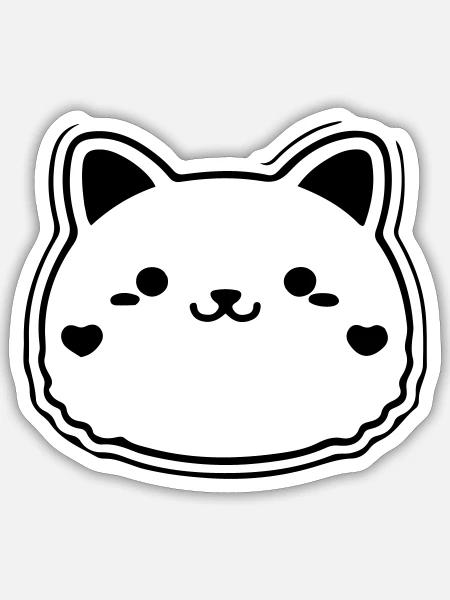 Purrfect Pudgy Delight - Sticker Größe S (10 x 10 cm) - Mattweiß