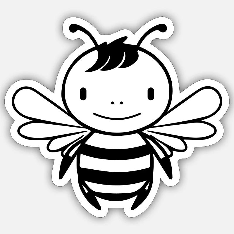 bees funny Sticker size S (10 x 10 cm)