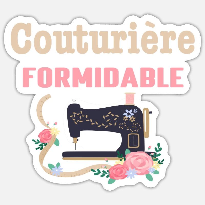 Couturière formidable Sticker taille S (10 x 10 cm)
