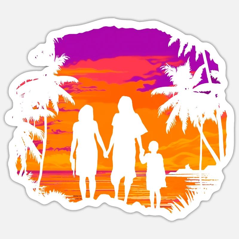 COUCHER DE SOLEIL - Sticker taille S (10 x 10 cm) - blanc mat
