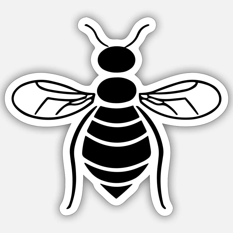 Abeille - Sticker taille S (10 x 10 cm) - blanc mat