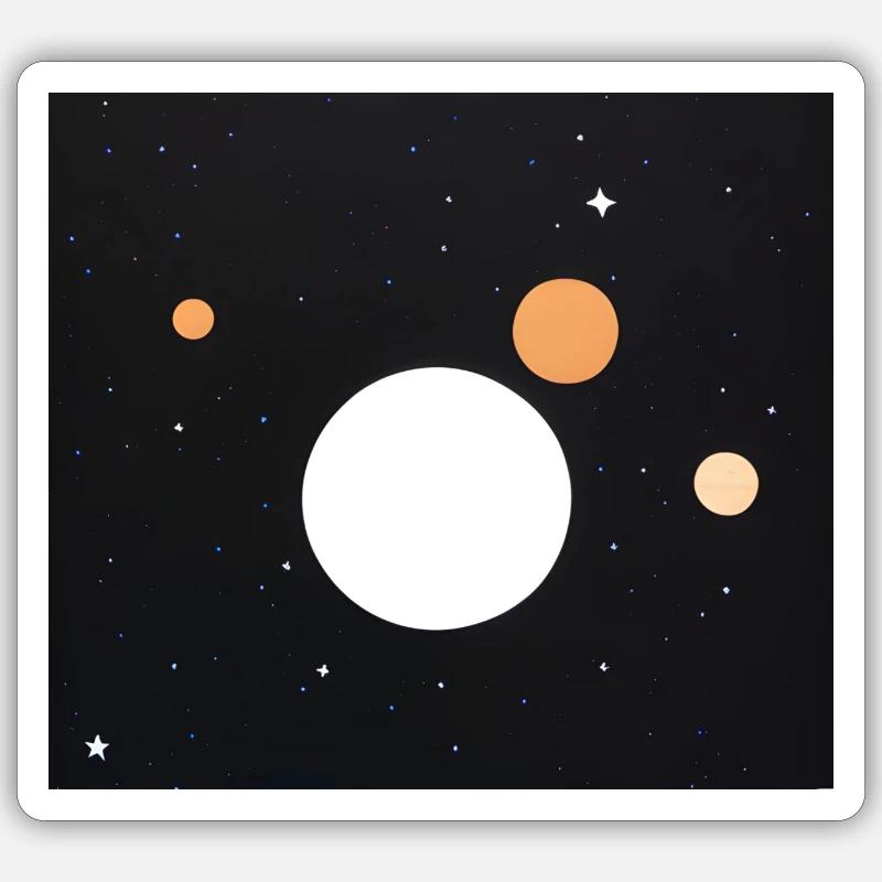 Celestial Nights - Sticker Größe S (10 x 10 cm) - Mattweiß