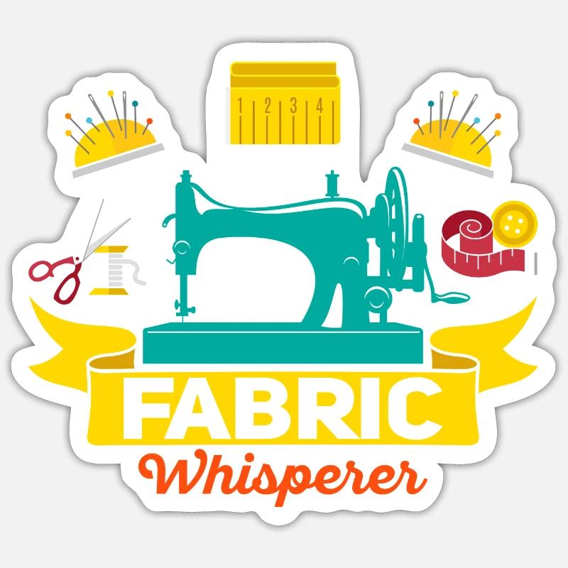 Fabric Whisperer Crafting Sewing Machine Sticker size S (10 x 10 cm)