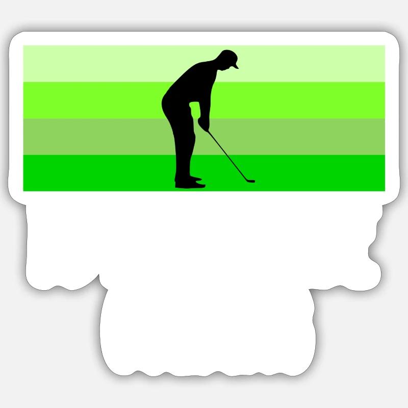 Plutôt jouer au golf - Sticker taille S (10 x 10 cm) - blanc mat