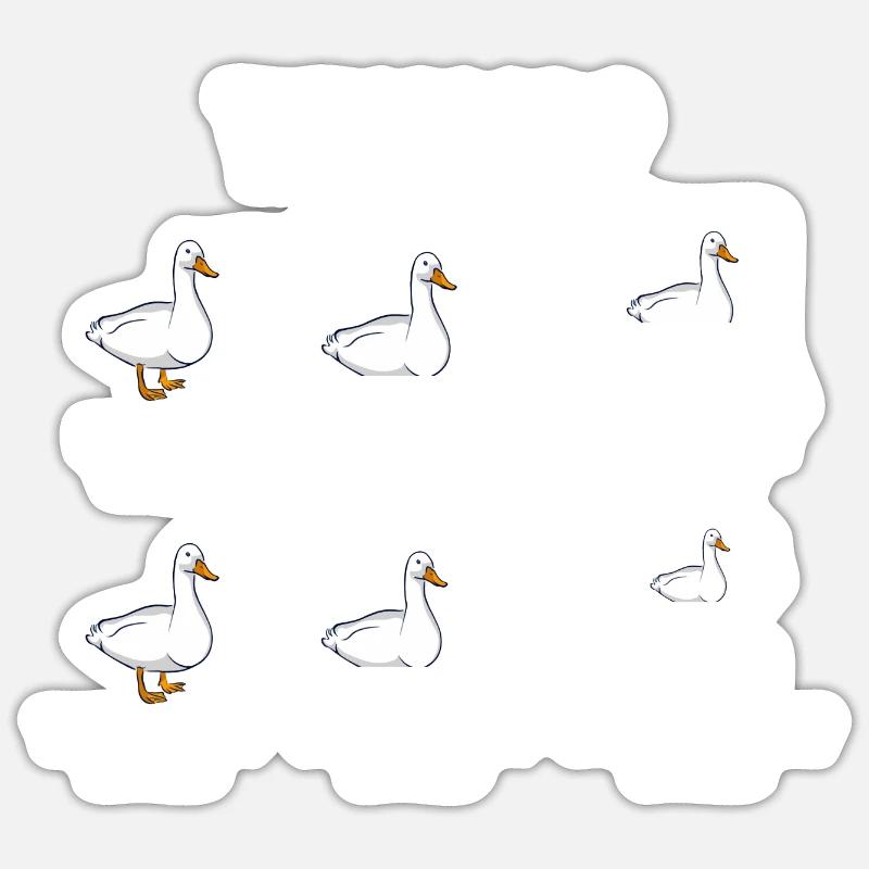 Ce que je fais pendant mon temps libre Duck Lover - Sticker taille S (10 x 10 cm) - blanc mat