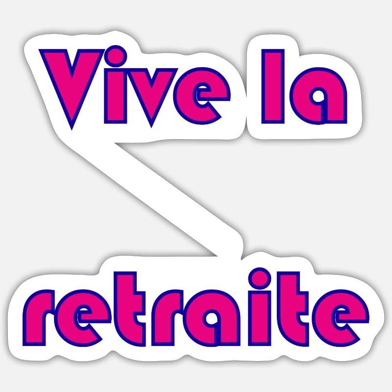 RETRAITE. RETRAITE. RETRAITEE. RETRAITE - Sticker taille S (10 x 10 cm) - blanc mat
