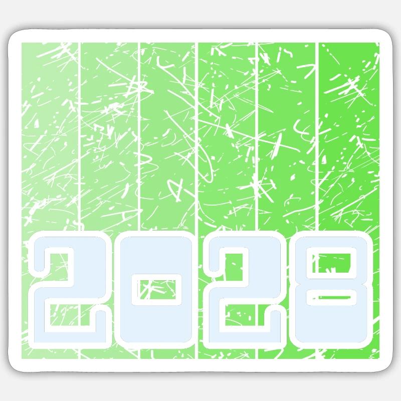 Année 2028 - Sticker taille S (10 x 10 cm) - blanc mat
