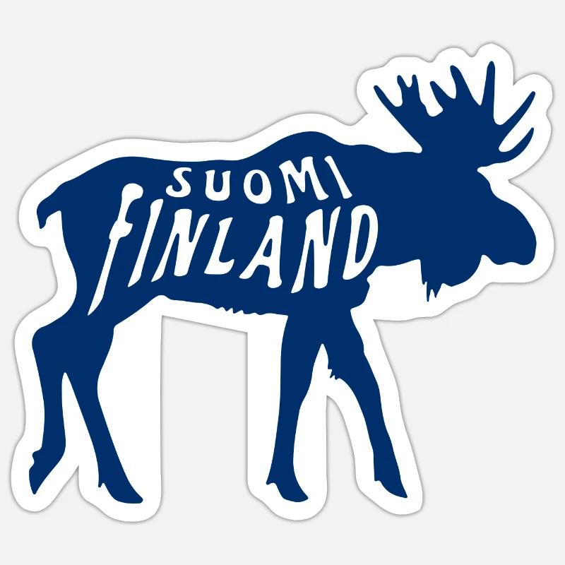 Suomi Finlande Orignal - Sticker taille S (10 x 10 cm) - blanc mat