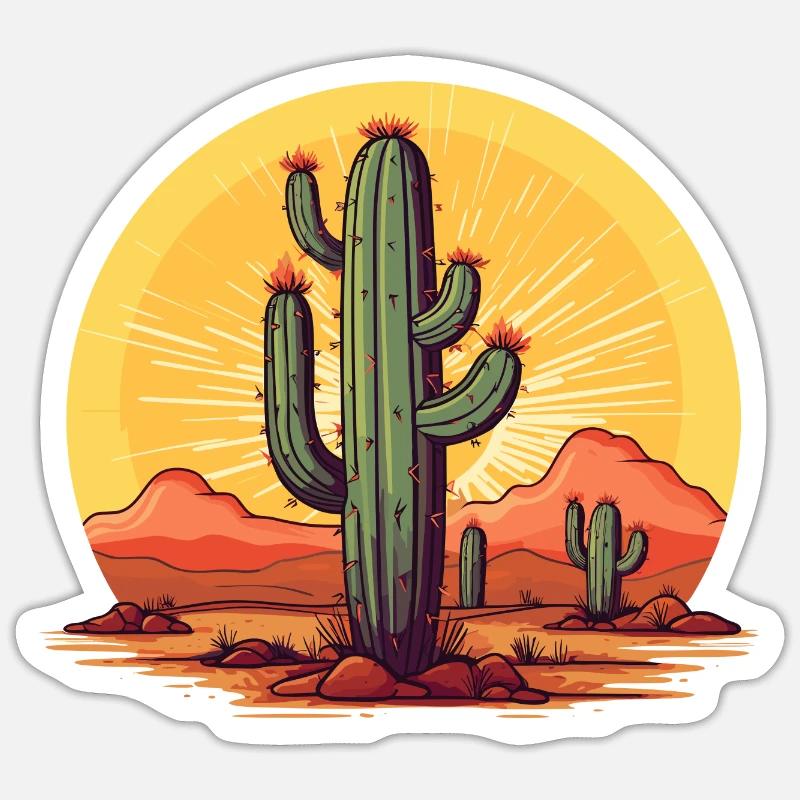 Cactus - Sticker size S (10 x 10 cm) - white matte