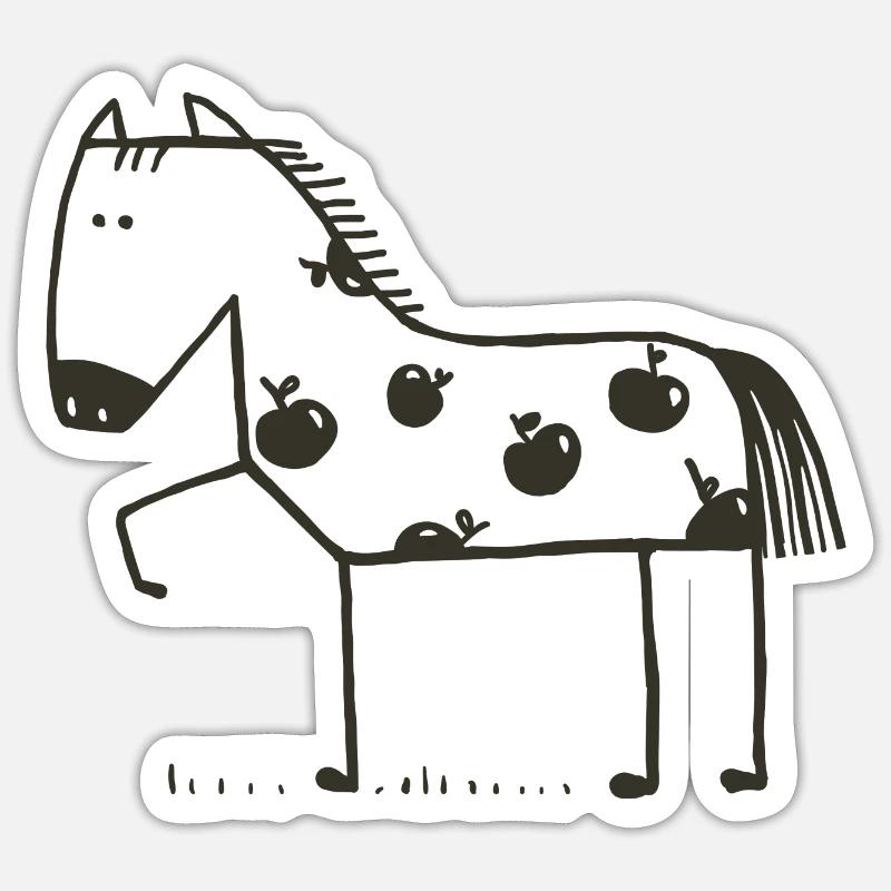 Pferde - Sticker Größe S (10 x 10 cm) - Mattweiß