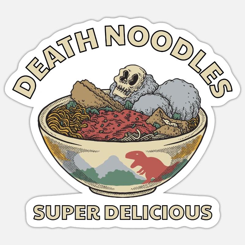 Nudeln des Todes Fleischbällchen Sticker Größe S (10 x 10 cm)