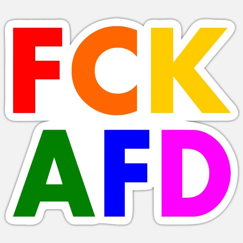 Fck afd - Sticker Größe S (10 x 10 cm) - Mattweiß