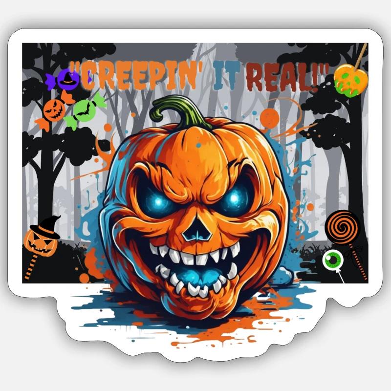 "Creepin' it Real !" - Sticker Größe S (10 x 10 cm) - Mattweiß