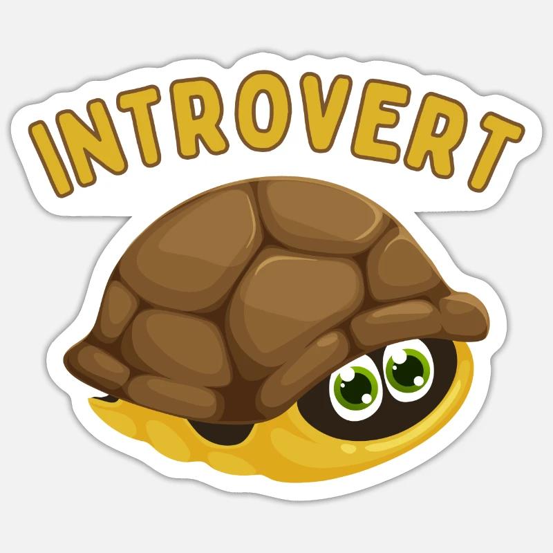 Introvert - Sticker size S (10 x 10 cm) - white matte