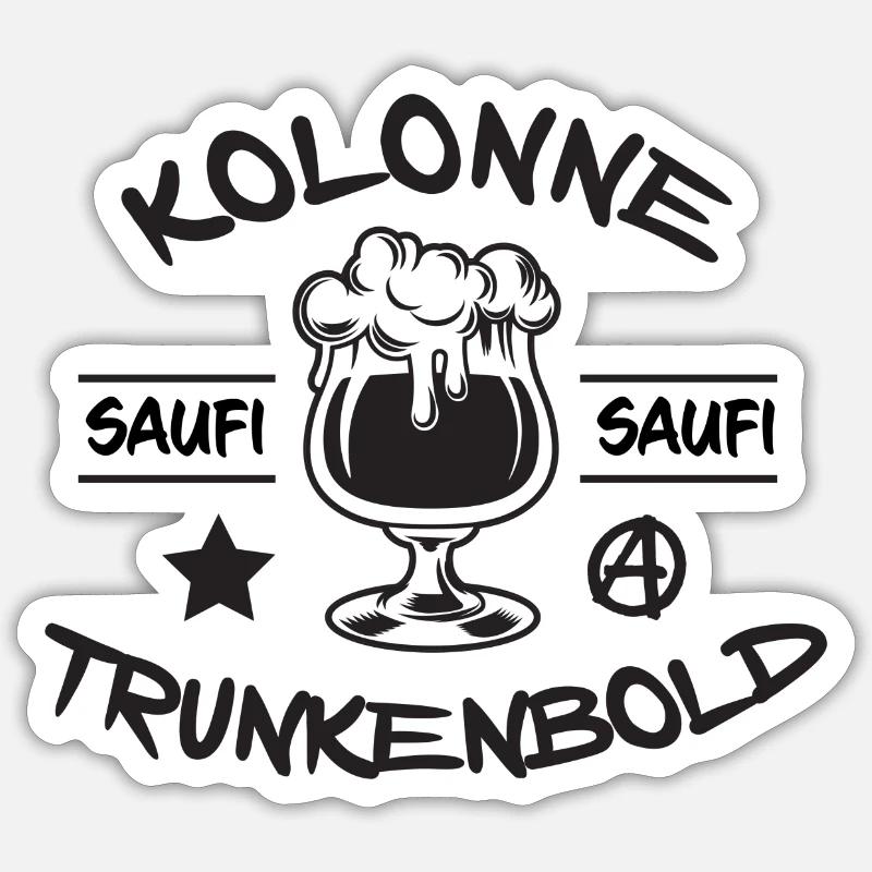 Kolonne Trunkenbold Sticker Größe S (10 x 10 cm)
