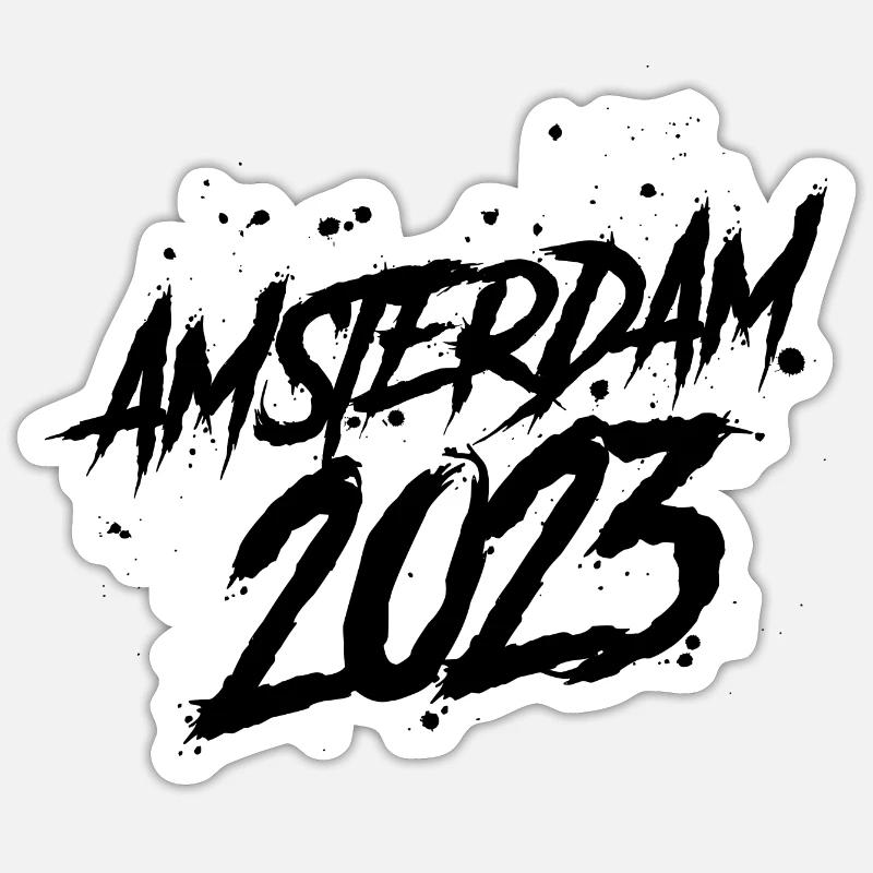 Amsterdam 2023 - Sticker taille S (10 x 10 cm) - blanc mat