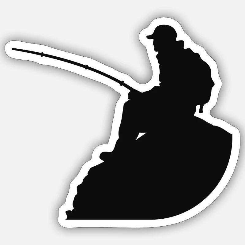 fisherman - Sticker size S (10 x 10 cm) - white matte