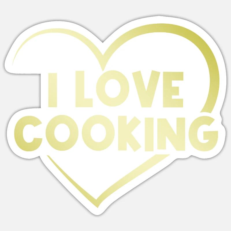 Ich liebe Kochen Sticker Größe S (10 x 10 cm)