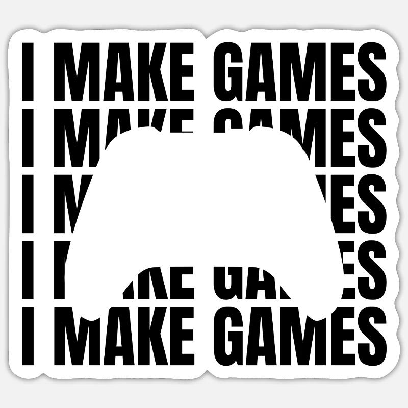 Game Designer Slogan - Sticker size S (10 x 10 cm) - white matte