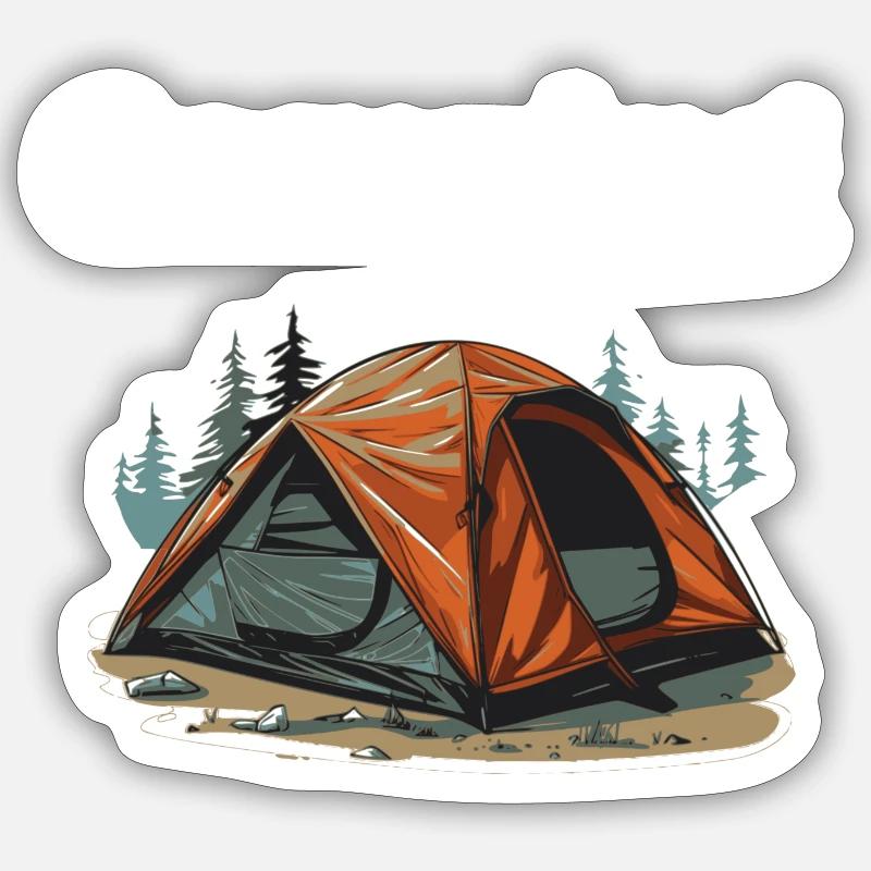 Camping - Sticker Größe S (10 x 10 cm) - Mattweiß