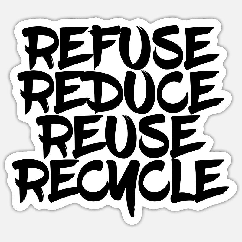 Refuse Reduce Reuse Recycle Sticker size S (10 x 10 cm)