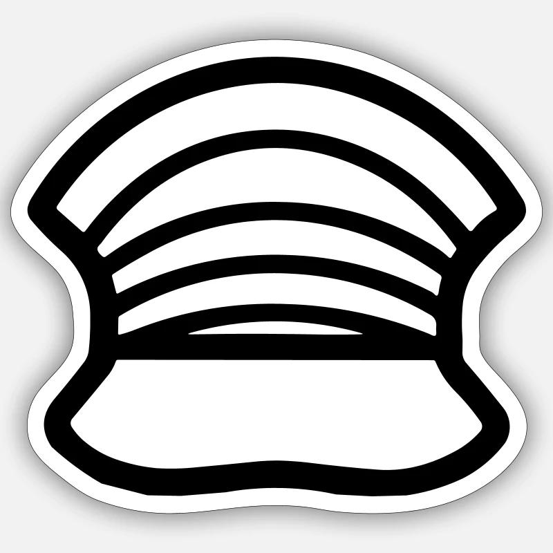Polizeihelm - Sticker Größe S (10 x 10 cm) - Mattweiß