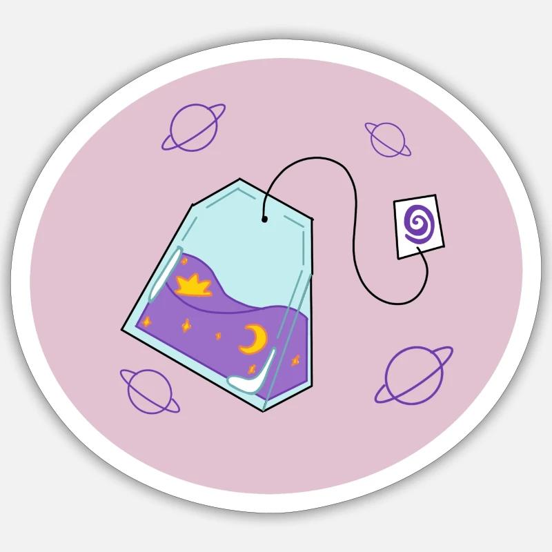 Space Tea Sticker taille S (10 x 10 cm)