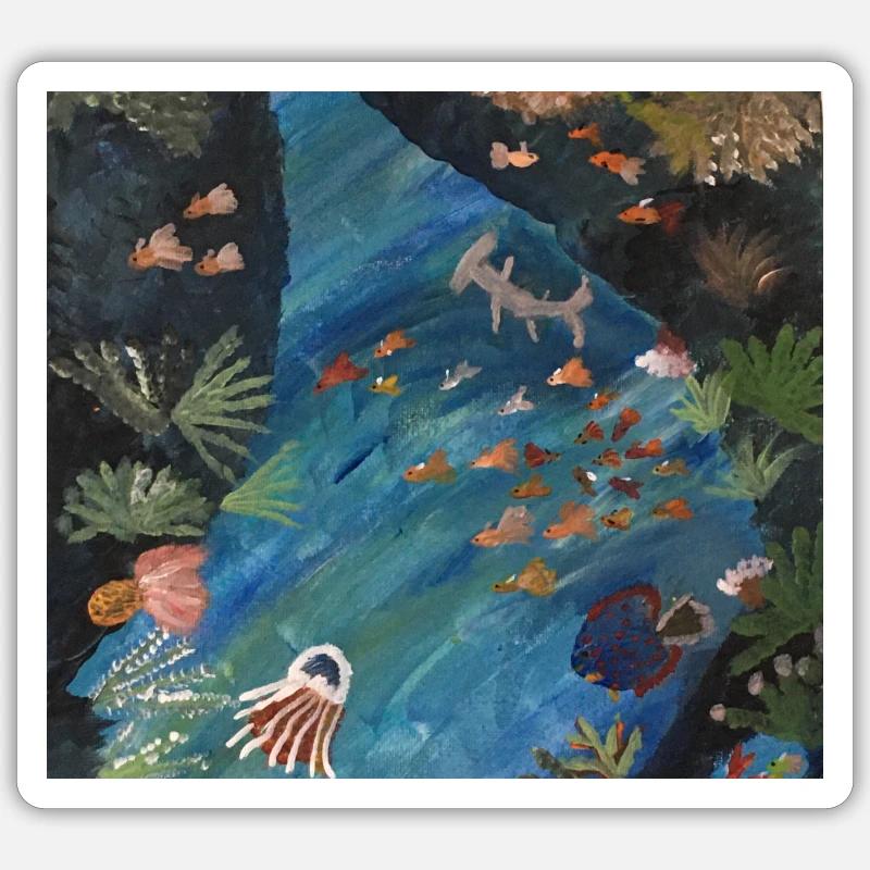 Requin-marteau, Poisson, Mer Sticker taille S (10 x 10 cm)