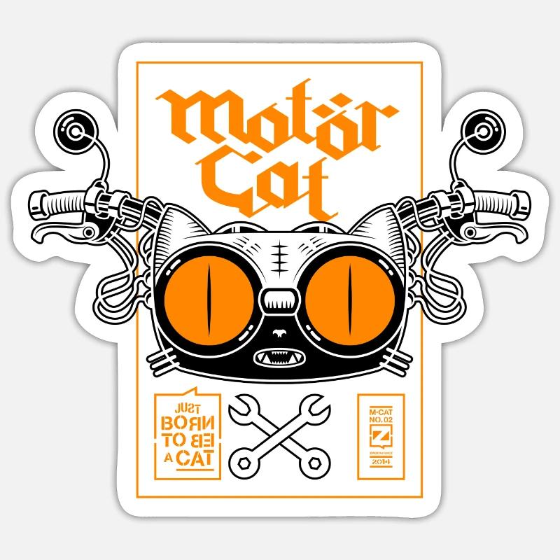 MOTORCAT 02 Sticker taille S (10 x 10 cm)