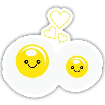 Fried Eggs Love - Sticker size S (10 x 10 cm) - white matte - Front