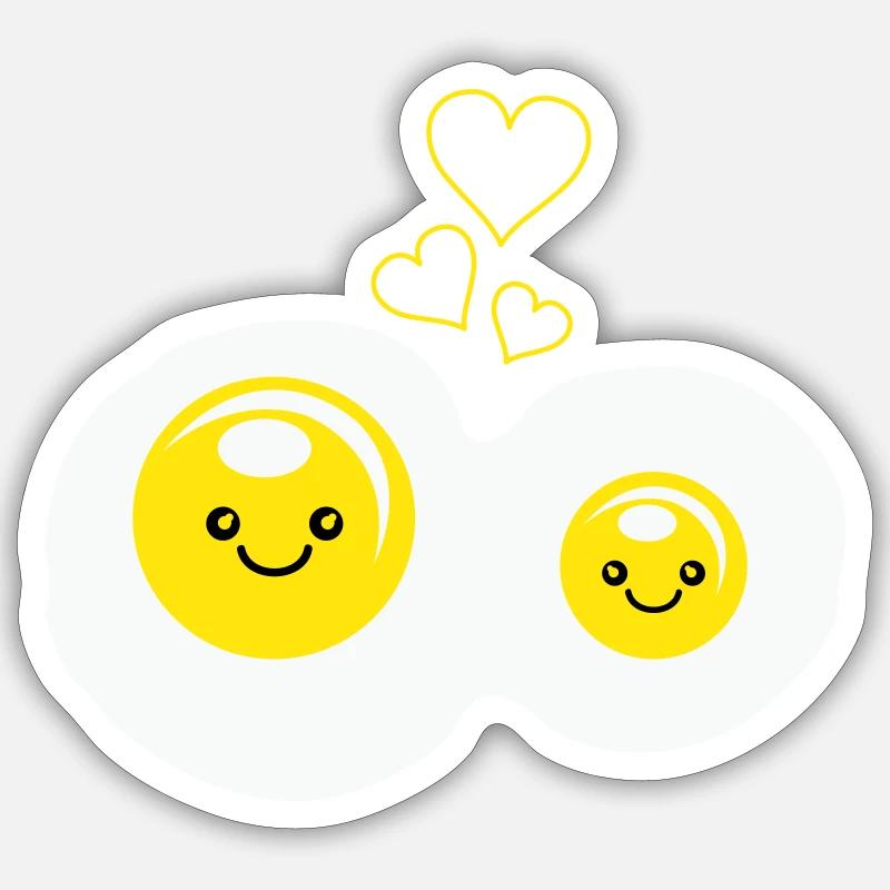 Fried Eggs Love - Sticker size S (10 x 10 cm) - white matte