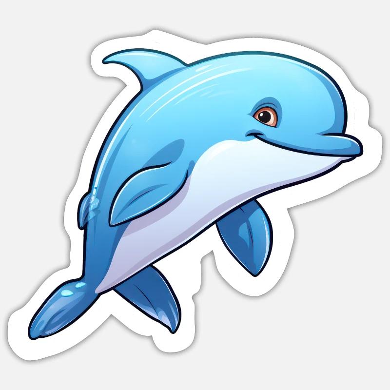 Dauphin - Sticker taille S (10 x 10 cm) - blanc mat