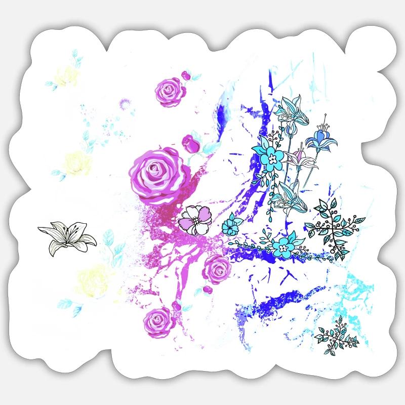 blumen,blume,frühling,blüten, abstrakt - Sticker Größe S (10 x 10 cm) - Mattweiß